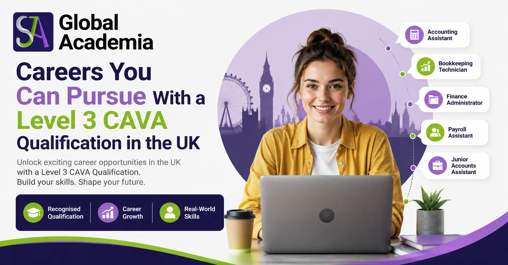 Careers You Can Pursue With a Level 3 CAVA Qualification in the UK – professional learner using a laptop with UK career opportunities highlighted